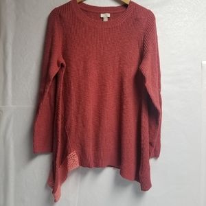 LOGO Lori Goldstein Brick Red Crewneck Sweater XL